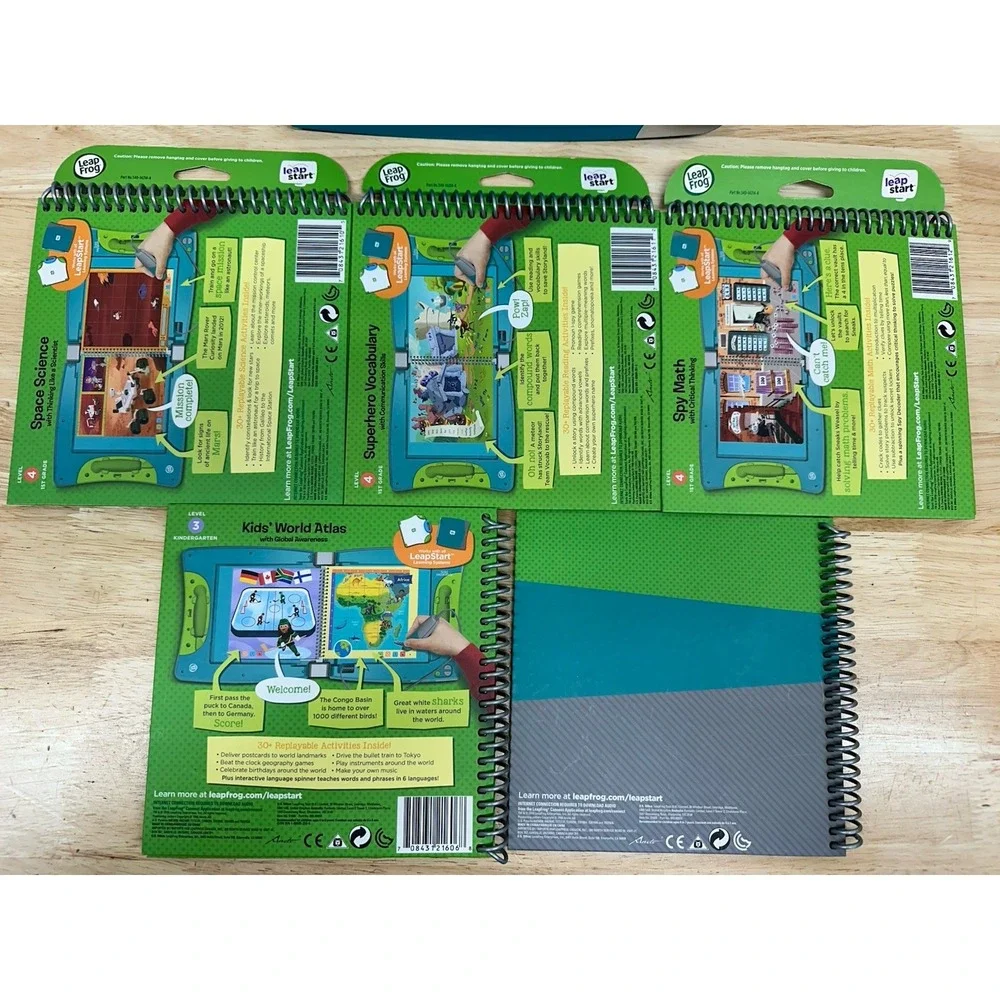 LeapFrog LeapStart Learning System & 5 Book Bundle Lot 1st Grade Math Science
